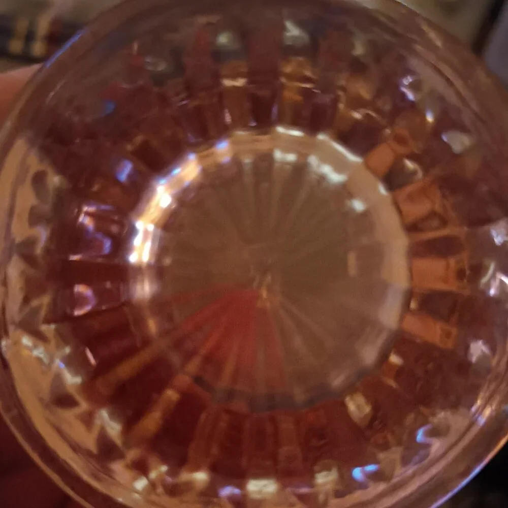 Vintage Westmoreland pink depression glass basket with ruffled edge 7